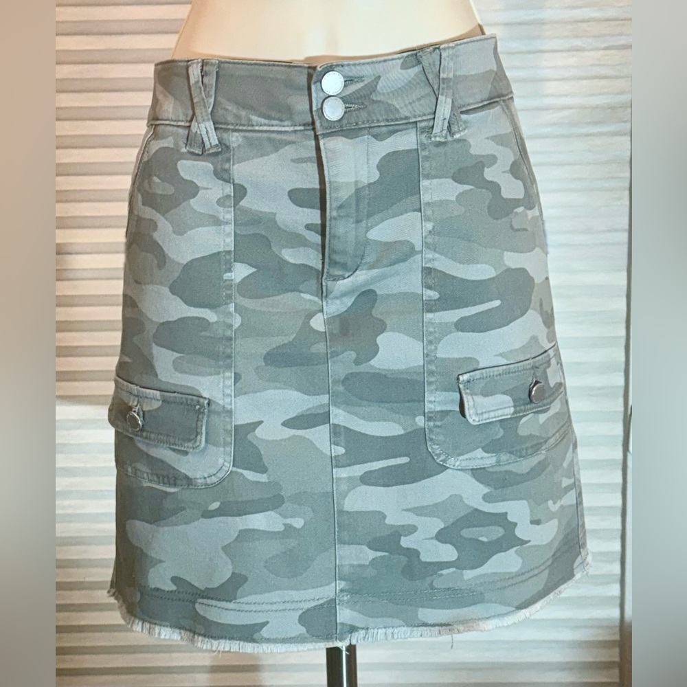 Democracy Green Camo Utility Mini Skirt